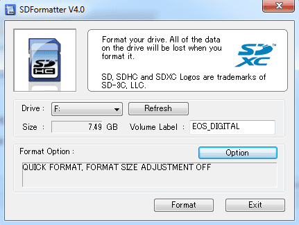 Format thẻ nhớ SDHC