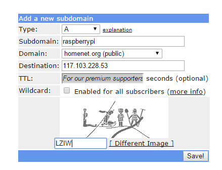 Đăng ký subdomain miễn phí tại Afraid
