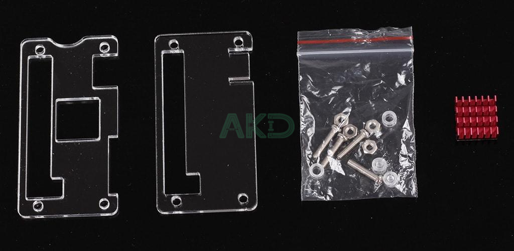 vo case raspberry pi zero w 2 min 1 - - Vỏ case mica Raspberry Pi Zero W kèm tản nhiệt