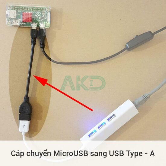 Cáp chuyển MicroUSB sang USB Type-A cho Raspberry Pi Zero