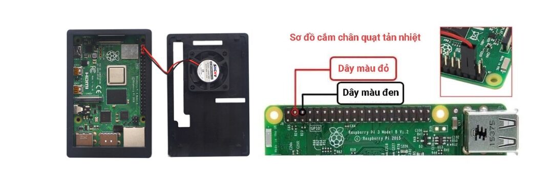 Hướng dẫn lắp chân quạt cho vỏ nhựa ABS Raspberry Pi 3 kèm quạt tản nhiệt
