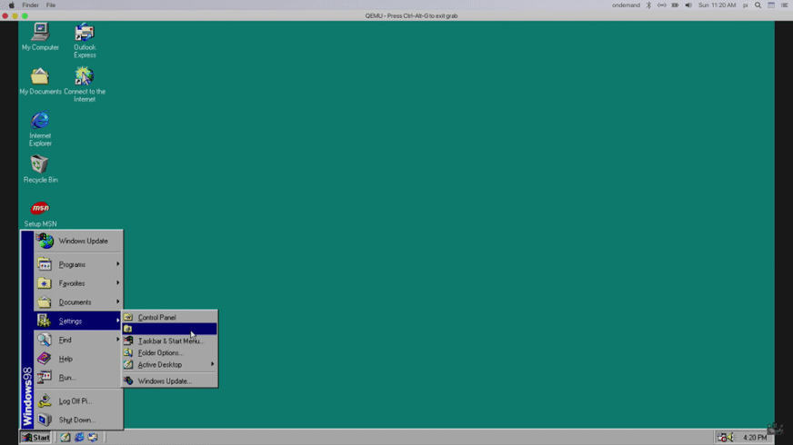 Chạy Windows95 trên Raspberry. Nguồn: ETA Prime