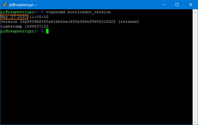 Kiểm tra phiên bản Bootloader