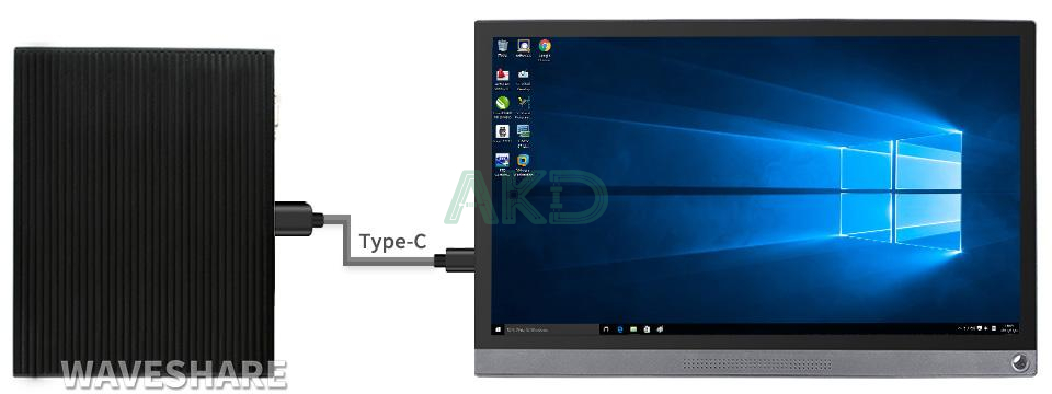 156 fhd mini PC 1 - - Màn hình cảm ứng di động 15,6" 1920 × 1080 Full HD, IPS, HDMI/Type-C tích hợp pin