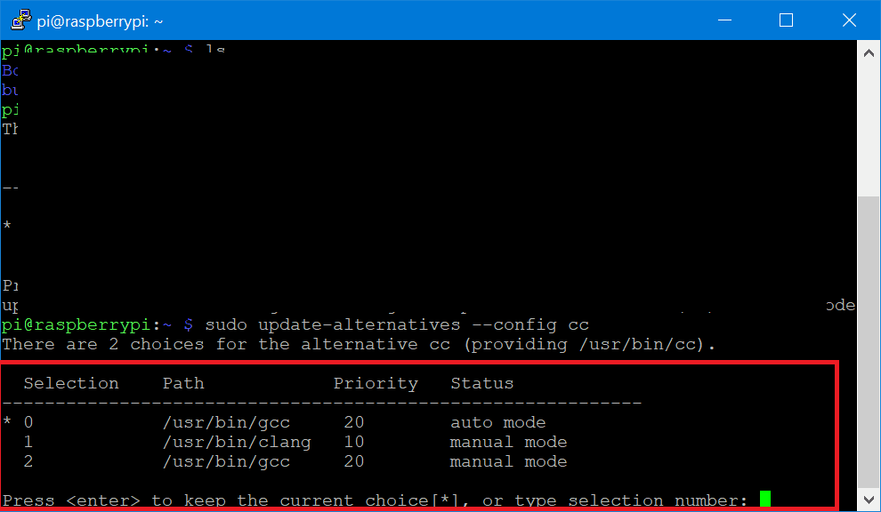 Thay đổi Compiler trên Terminal