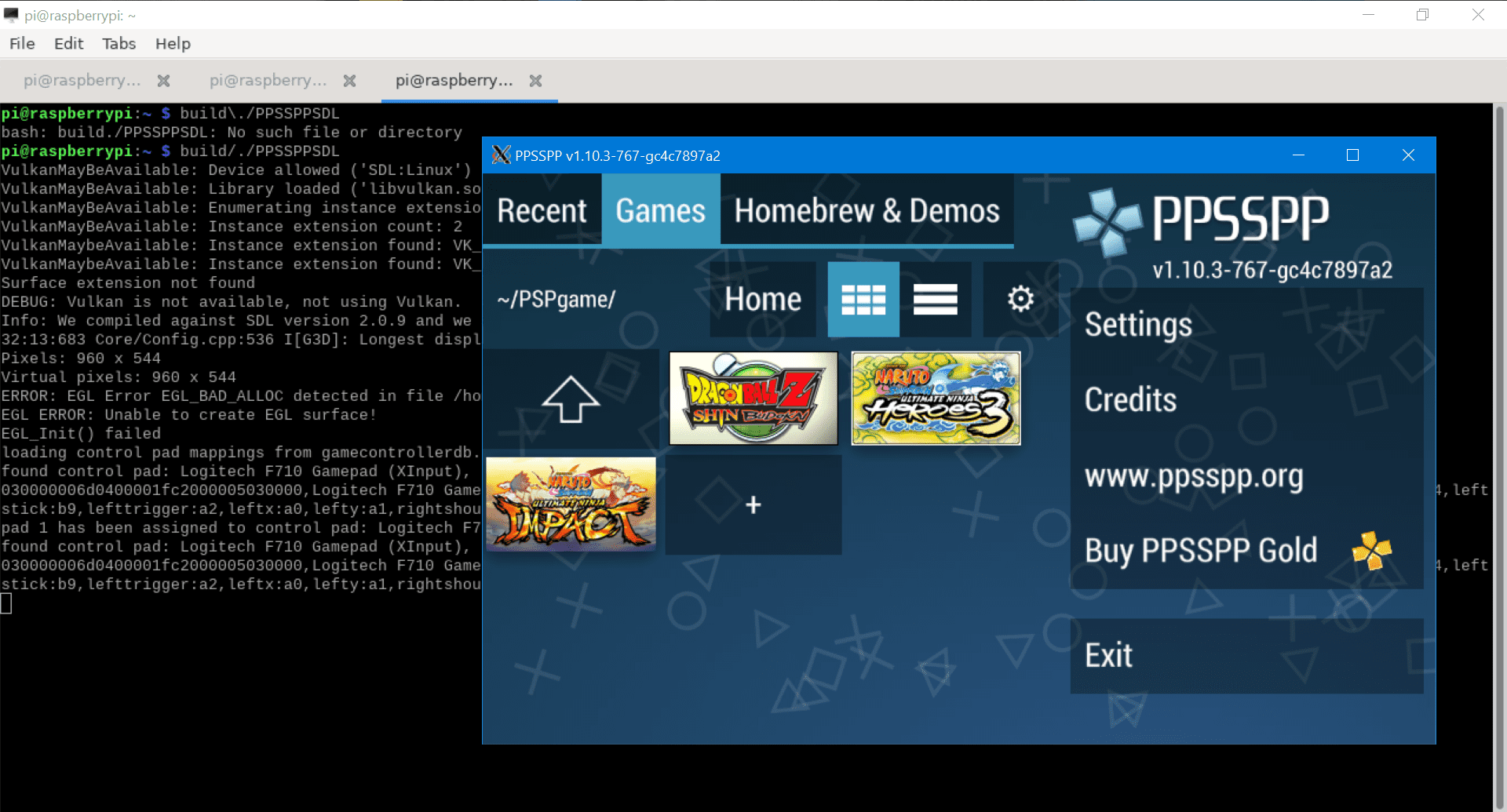 Phần mềm PPSSPP trên Raspberry Pi 
