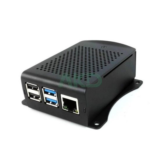 Vỏ nhôm BO-RPI4-FANB-B kèm quạt và tai gắn màn hình VESA