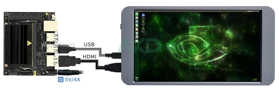 7inch fhd Jetson Nano - - Màn hình cảm ứng di động 7inch, 1080×1920 Full HD, IPS, Mini HDMI