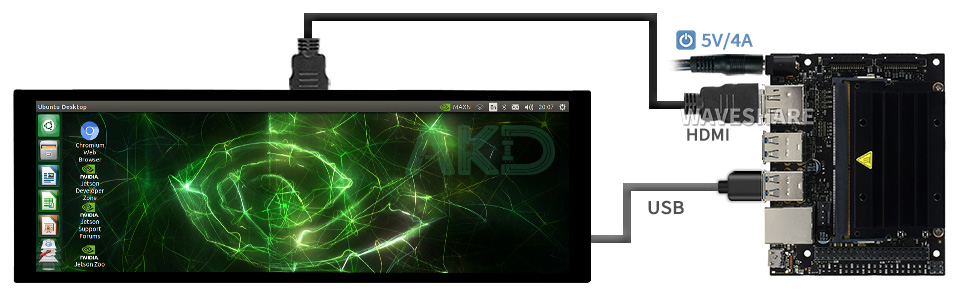 7.9 Jetson Nano 1 - - Màn hình cảm ứng điện dung 7.9" - IPS, kính cường lực, độ phân giải 400x1280, kết nối HDMI