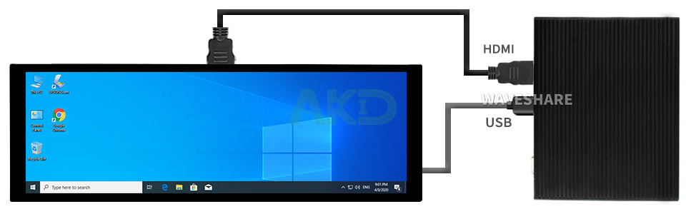 7.9 mini PC 1 - - Màn hình cảm ứng điện dung 7.9" - IPS, kính cường lực, độ phân giải 400x1280, kết nối HDMI