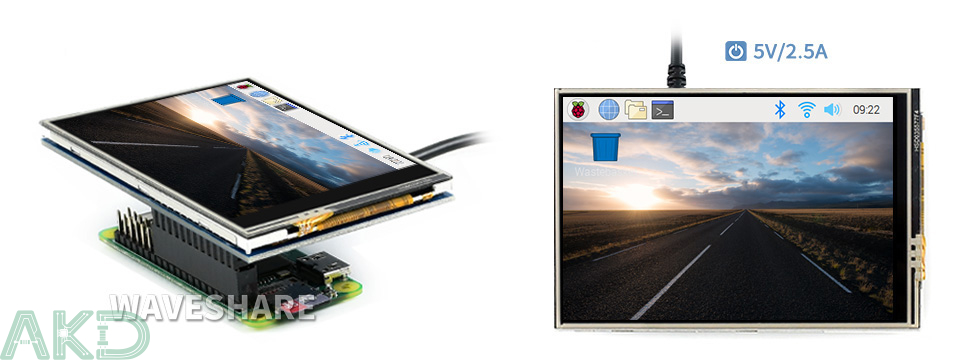 Pi Zero 1 - - Màn hình cảm ứng điện trở 3,5 inch (C) cho Raspberry Pi, 480 × 320, SPI tốc độ cao 125MHz