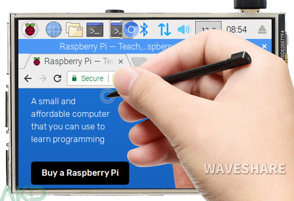 Touch Screen 1 - - Màn hình cảm ứng điện trở 3,5 inch (C) cho Raspberry Pi, 480 × 320, SPI tốc độ cao 125MHz