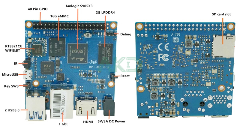 Banana Pi BPI M2 Pro interface 1 - - Mạch Banana Pi BPI-M2 Pro