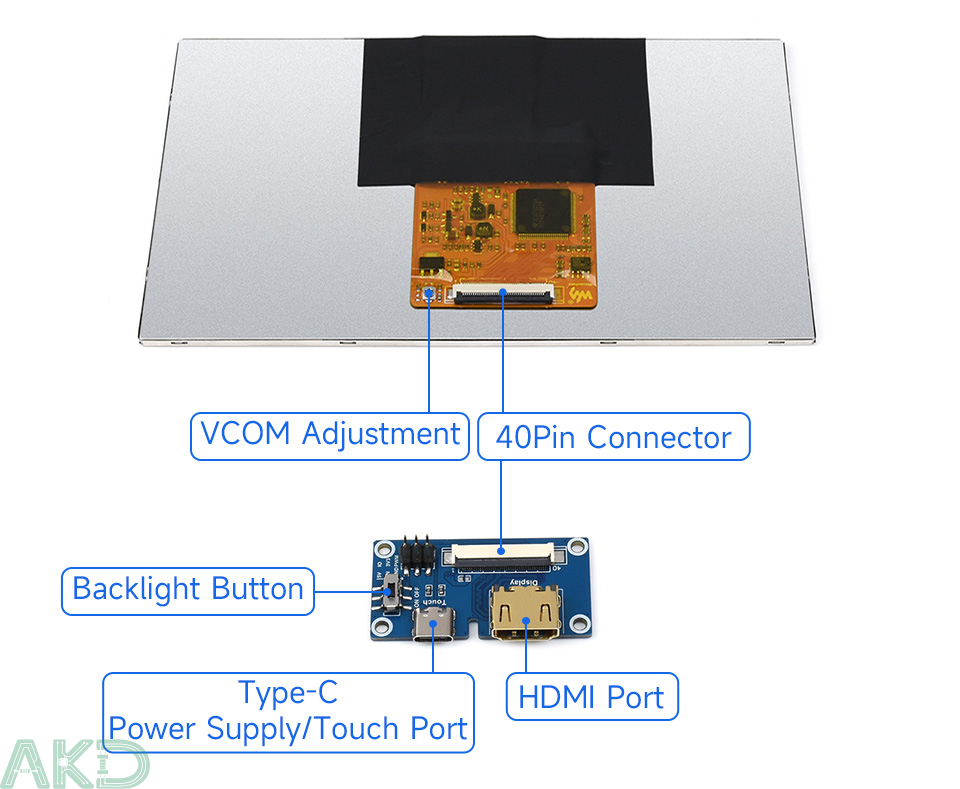 70H 1024600 details intro 1 - - Màn hình tích hợp 7" IPS 1024 x 600 - Thiết kế mỏng và nhẹ