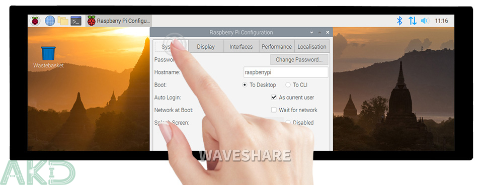 7.9 Touch Screen - - Màn hình cảm ứng điện dung 7.9inch Raspberry Pi, 400×1280, IPS, DSI Interface