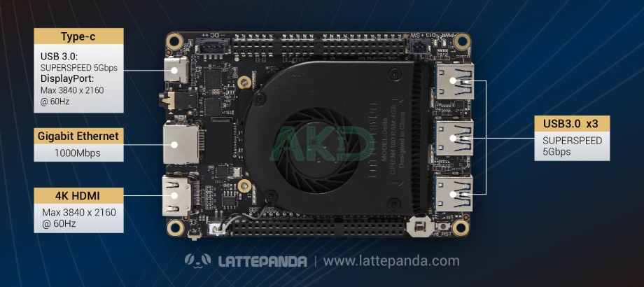 LattePanda 2 Delta 432 17 - - Máy tính LattePanda 2 Delta 432 - 4GB RAM/32GB eMMC - Tặng Win 10 Pro bản quyền