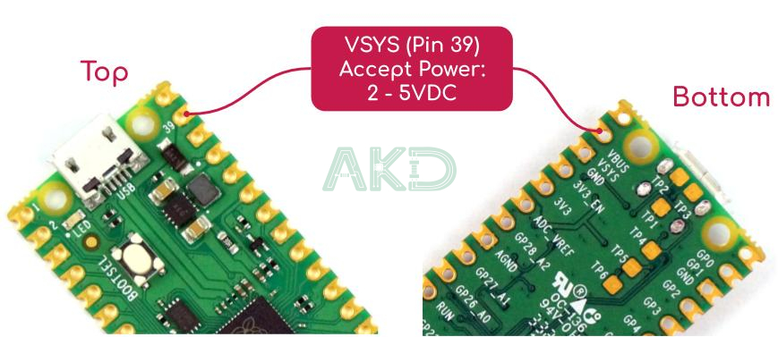 RPi Pico VSYS 1 - - Raspberry Pi Pico W