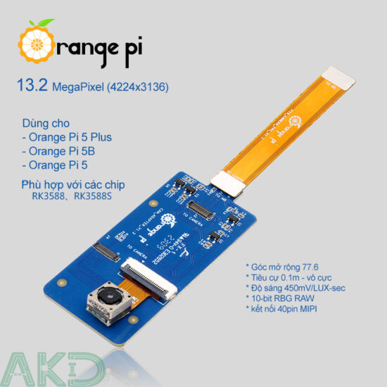 Camera OV13580 cho Orange Pi 5, 5B và Orange Pi 5 Plus