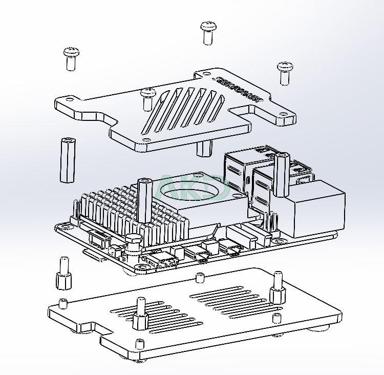 RPi5 Acrylic Case Howtoinstall 1 - - Vỏ Acrylic mờ nhiều màu Raspberry Pi 5 - Tương thích Active Cooler