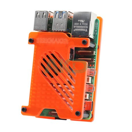 RPi5 Acrylic Case Orange 2 - - Vỏ Acrylic mờ nhiều màu Raspberry Pi 5 - Tương thích Active Cooler