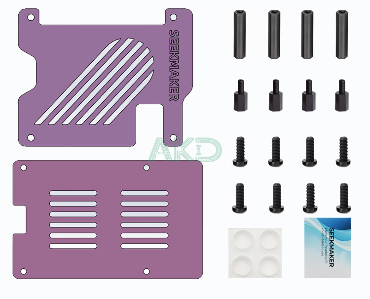 RPi5 Acrylic Case Packing 1 - - Vỏ Acrylic mờ nhiều màu Raspberry Pi 5 - Tương thích Active Cooler