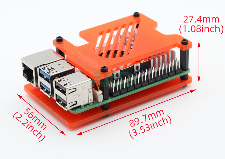 RPi5 Acrylic Case Size 1 - - Vỏ Acrylic mờ nhiều màu Raspberry Pi 5 - Tương thích Active Cooler