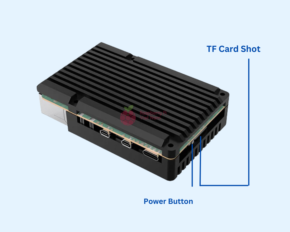 PCIe 1 - - Vỏ hợp kim nhôm Raspberry Pi 5 kèm quạt làm mát hỗ trợ điều tốc