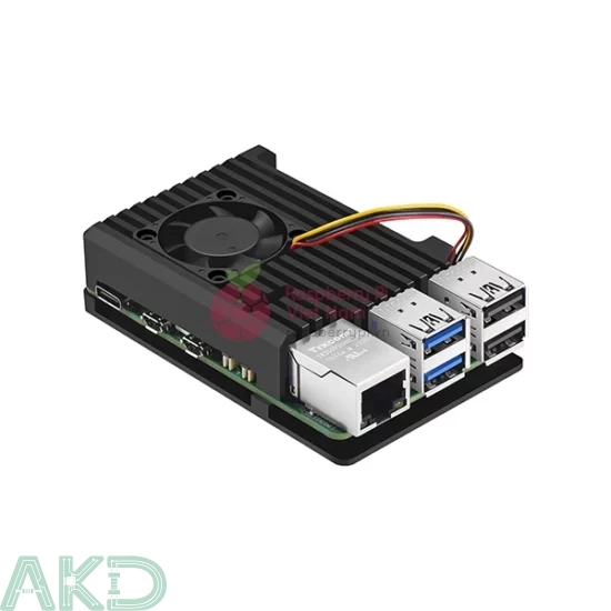 Vỏ hợp kim nhôm Raspberry Pi 5 kèm quạt làm mát hỗ trợ điều tốc