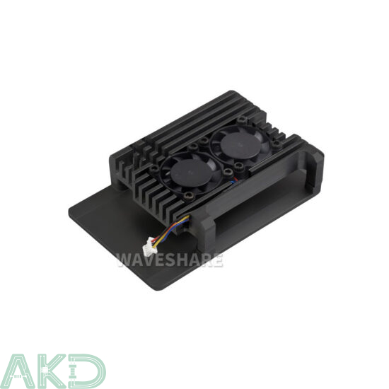 Vỏ hợp kim nhôm 2 quạt làm mát Raspberry Pi 5