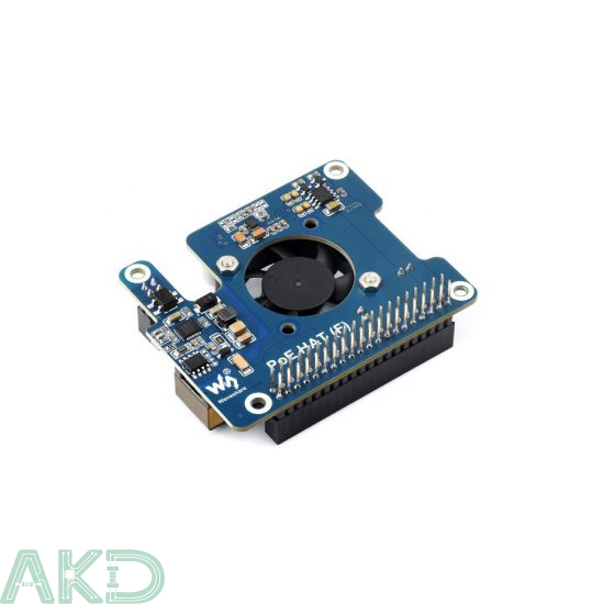PoE HAT (F) cho Raspberry Pi 5, công suất cao, tích hợp quạt
