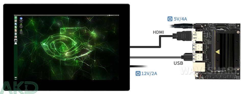 Jetson Nano 1 - - Màn hình cảm ứng điện dung 10.1inch (G), 1920×1200, HDMI, IPS, màn hình liên kết quang học