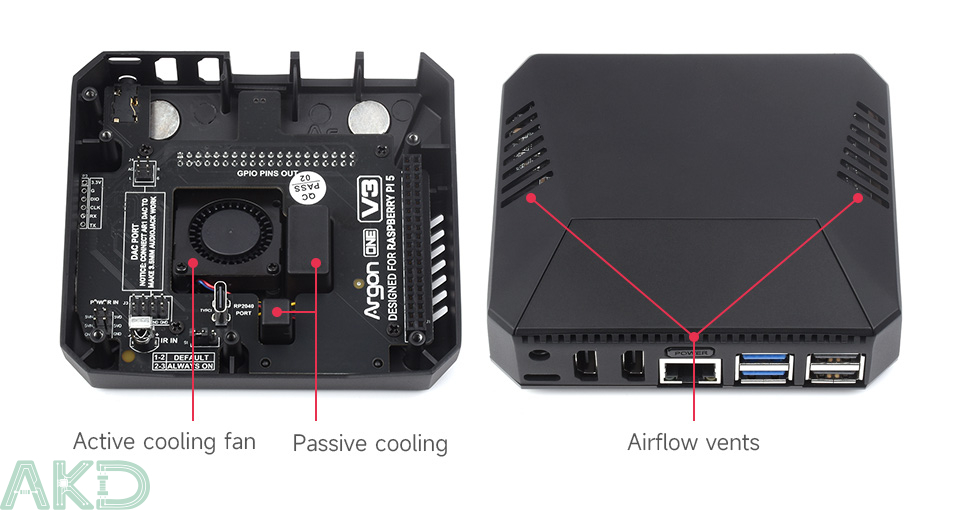 PI5 CASE ARGON ONE details 11 1 - - Vỏ nhôm Argon One V3 kèm Adapter NVMe cho Raspberry Pi 5