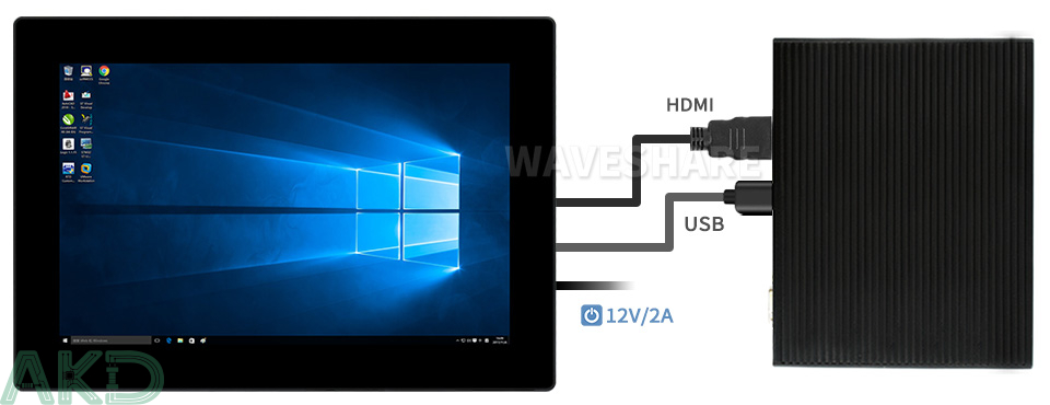 mini PC 1 - - Màn hình cảm ứng điện dung 10.1inch (G), 1920×1200, HDMI, IPS, màn hình liên kết quang học