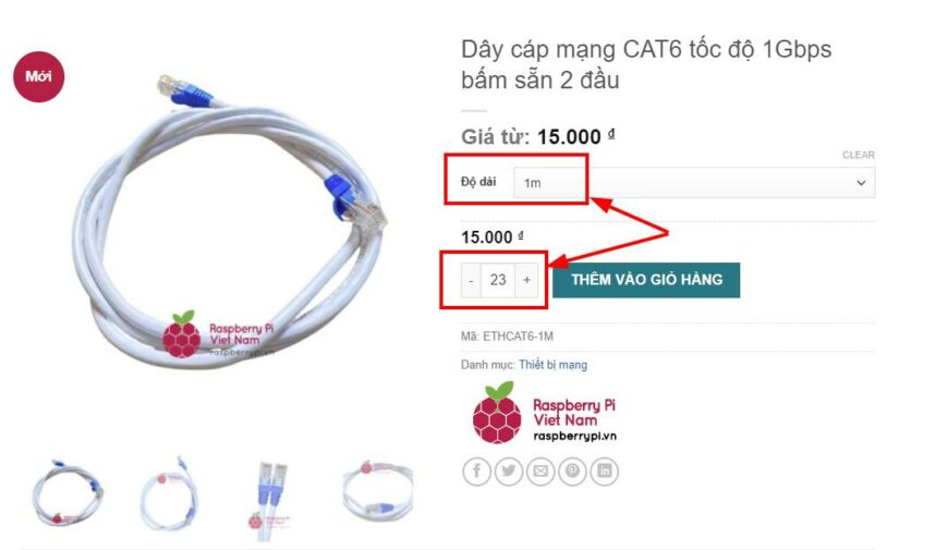 Dây cáp mạng CAT6 tốc độ 1Gbps bấm sẵn 2 đầu