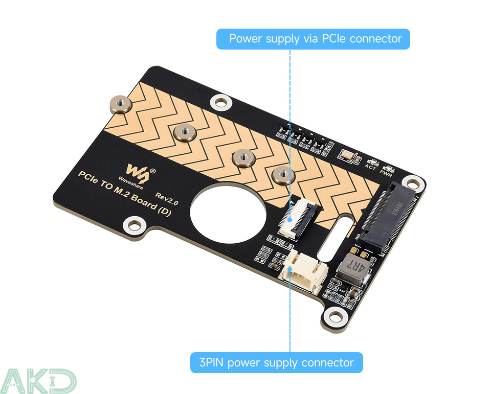PCIe TO M.2 Board D details 7 1 - - Mạch chuyển đổi PCIe sang M.2 NVMe (D) Raspberry Pi 5