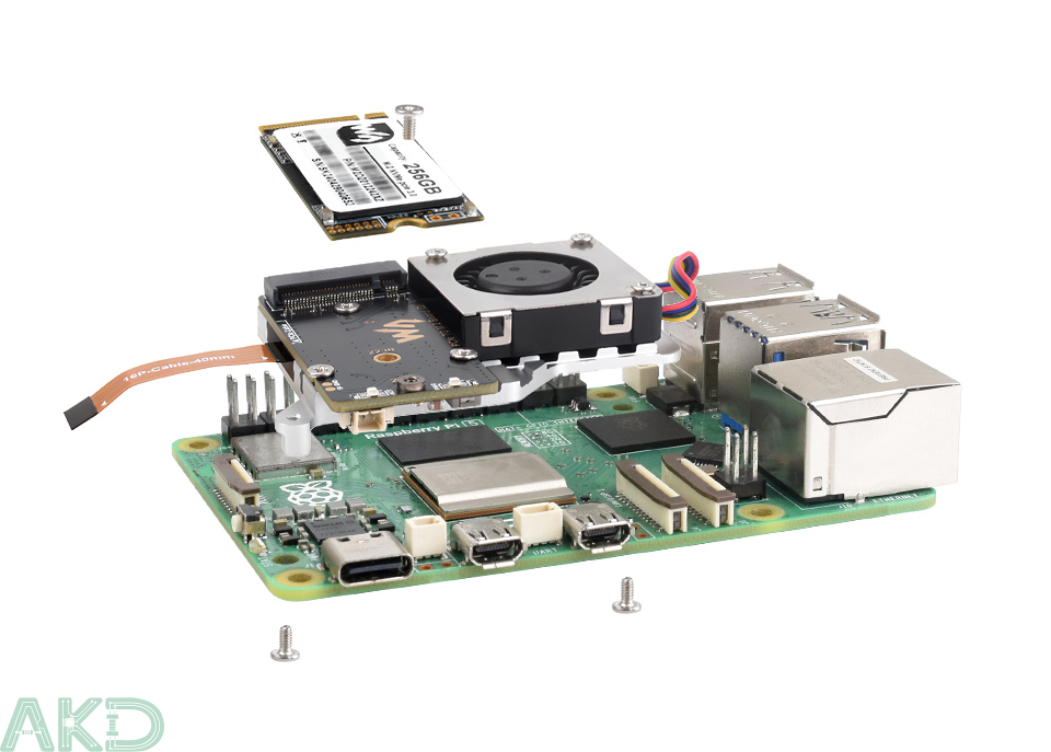 PCIe TO M.2 Board E details 13 1 - - Mạch M.2 PCIe sang M.2 NVMe (E) kèm quạt Active Cooler cho Raspberry Pi 5