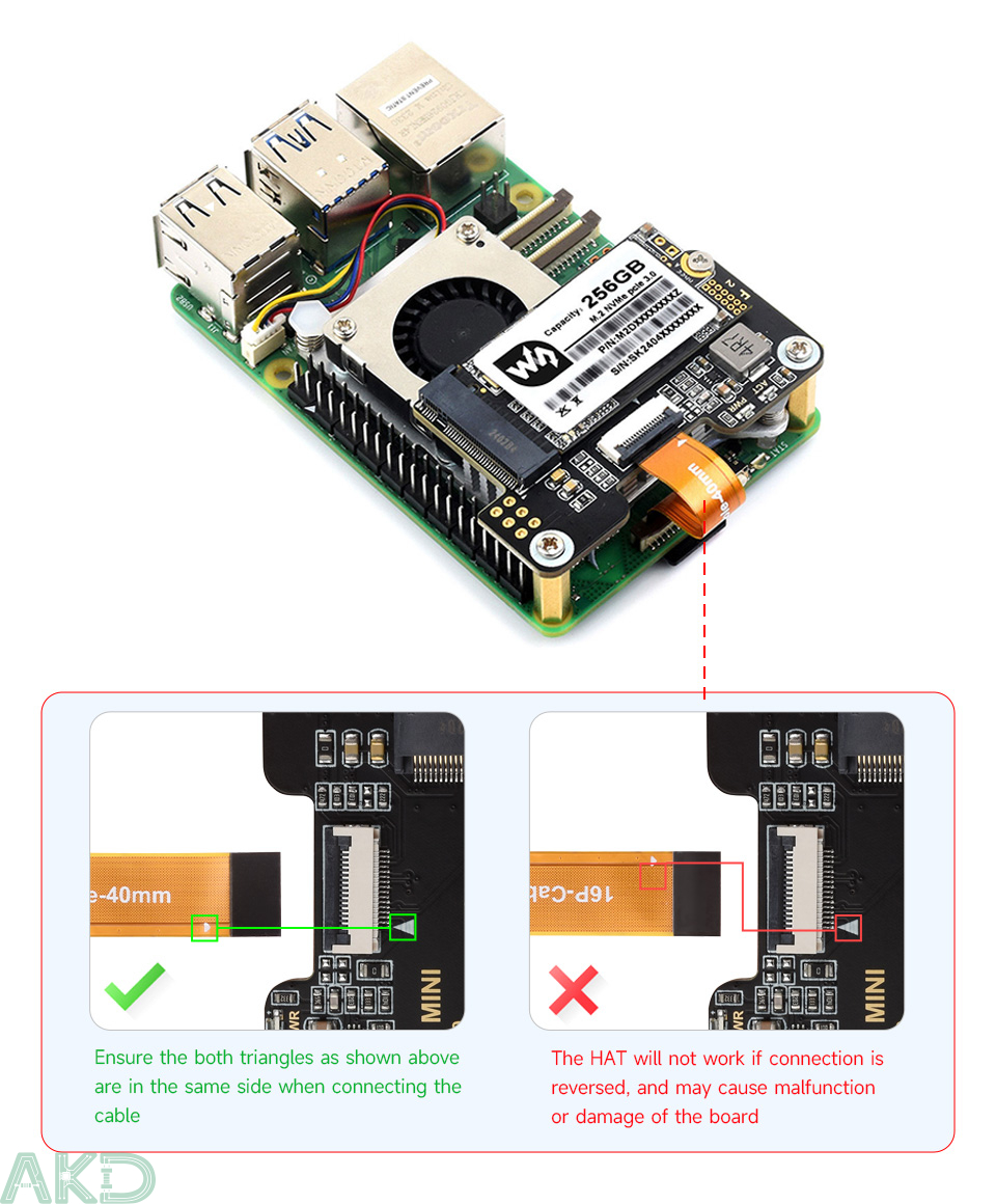 PCIe TO M.2 MINI details 2 1 - - Mạch chuyển đổi PCIe sang M.2 NVMe Mini Raspberry Pi 5