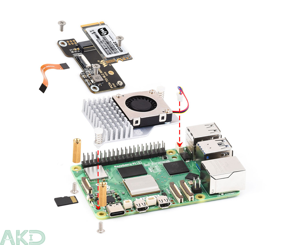 PCIe TO M.2 MINI details 7 1 - - Mạch chuyển đổi PCIe sang M.2 NVMe Mini Raspberry Pi 5