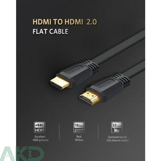 Cáp HDMI 1.5m dẹt Ugreen 50819 chuẩn 2.0 hỗ trợ 3D 4K