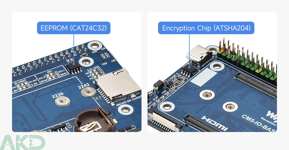 CM5 IO BASE B details 7 1 - - Bo mạch IO Mini Base Board (B) và vỏ cho Raspberry Pi CM 5