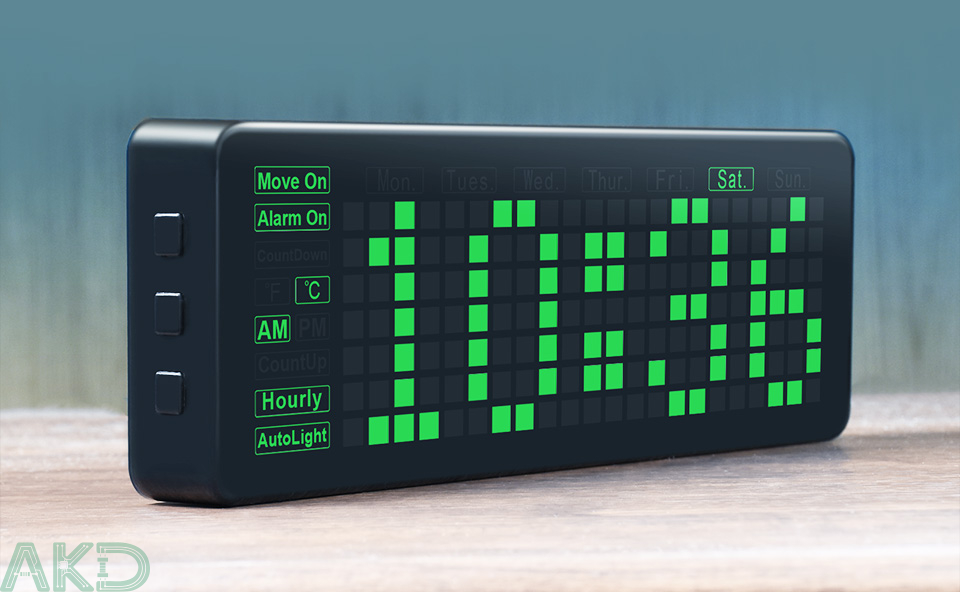 Pico Clock Green details 1 - - Đồng hồ điện tử Raspberry Pi Pico