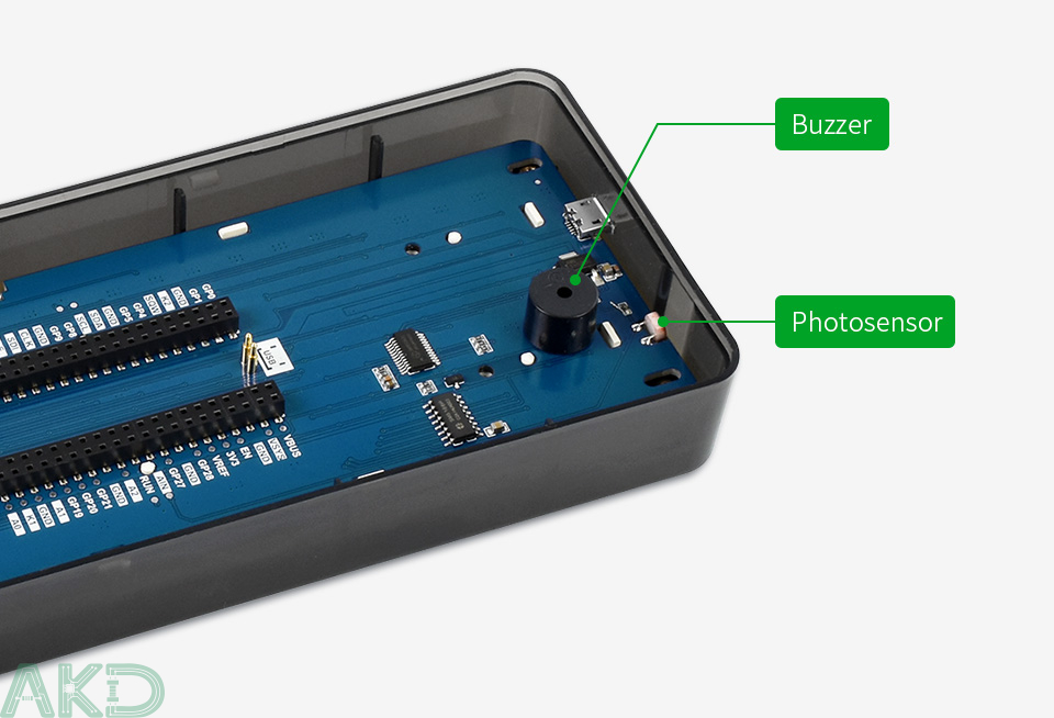 Pico Clock Green details 13 - - Đồng hồ điện tử Raspberry Pi Pico