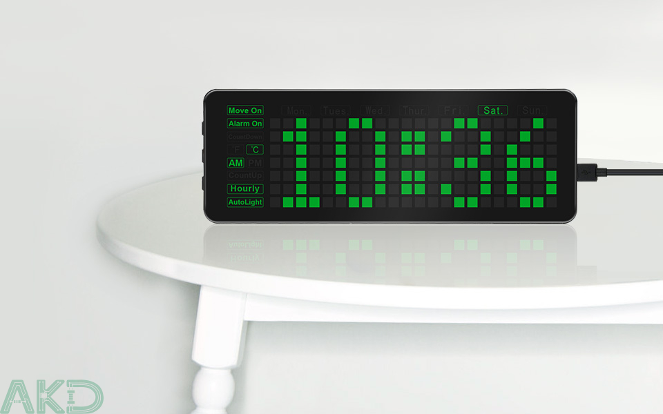 Pico Clock Green details 9 - - Đồng hồ điện tử Raspberry Pi Pico