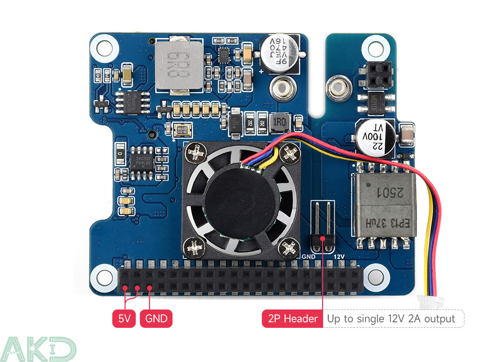 PoE M.2 HAT plus details 10 1 - - Mạch M.2 PCIe sang M.2 NVMe và PoE cho Raspberry Pi 5