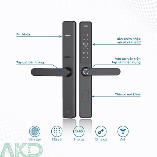 Khóa của thông minh cho cửa khung nhôm Kaadas S10-5W