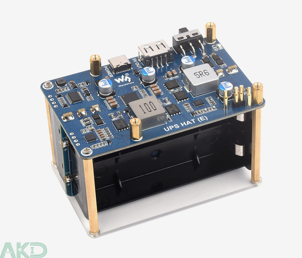 UPS HAT E details 1 1 - - UPS HAT (E) Raspberry Pi - Đầu ra 5V 6A - Kết nối Pogo, sạc nhanh 2 chiều