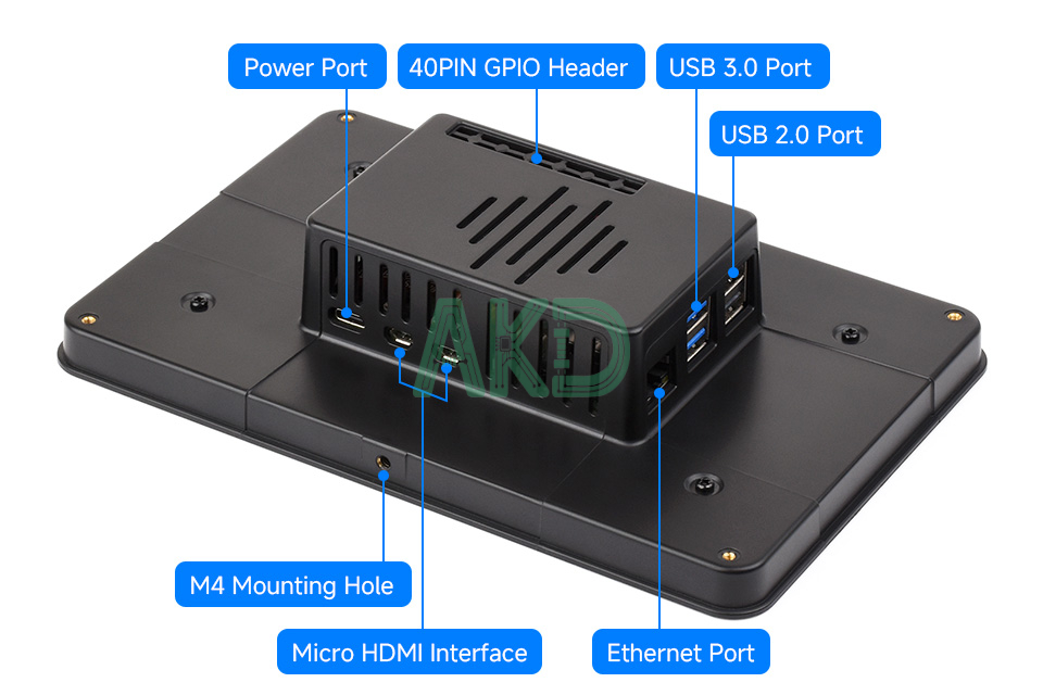 7inch DSI LCD H details 1 4 1 - - Màn hình cảm ứng điện dung DSI 7 inch (H) kèm vỏ, 1280 × 720 Pixel, tấm nền IPS