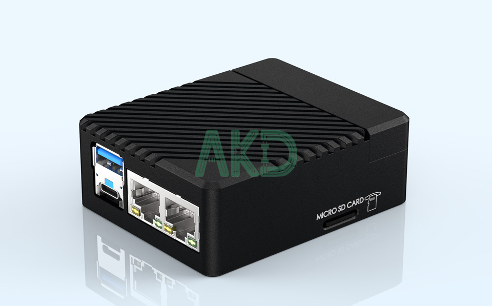 CM5 DUAL ETH MINI details 1 1 - - Mạch mở rộng 2 cổng Gigabit Ethernet kèm vỏ và nguồn cho Raspberry Pi CM5