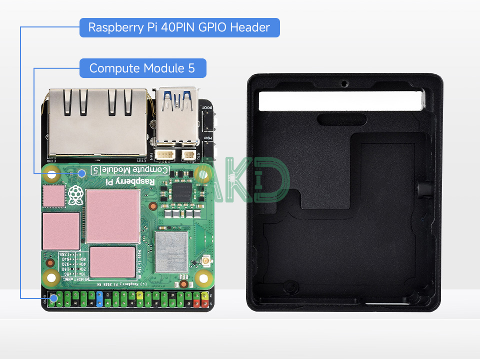 CM5 DUAL ETH MINI details 5 2 - - Mạch mở rộng 2 cổng Gigabit Ethernet kèm vỏ và nguồn cho Raspberry Pi CM5