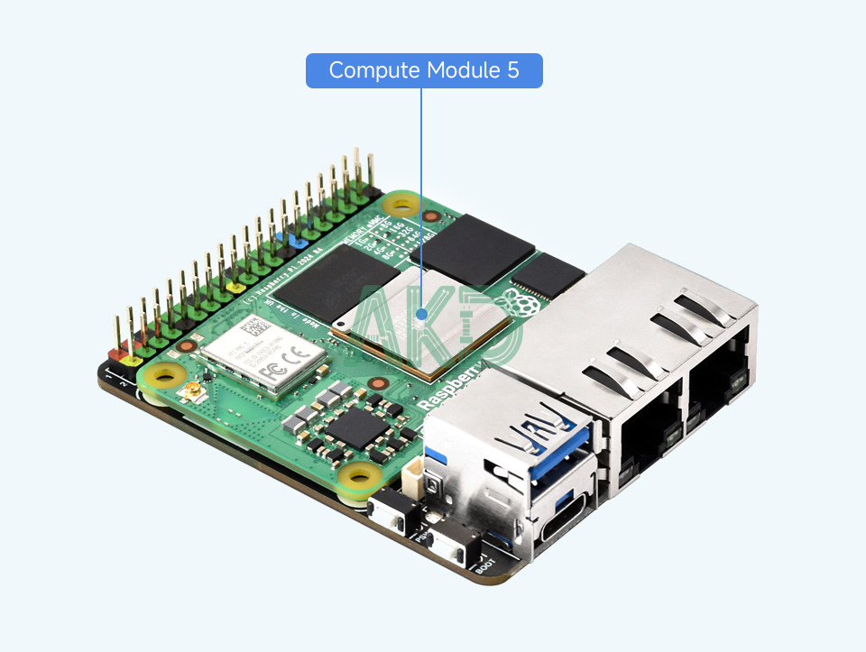 CM5 DUAL ETH MINI details 7 1 - - Mạch mở rộng 2 cổng Gigabit Ethernet kèm vỏ và nguồn cho Raspberry Pi CM5